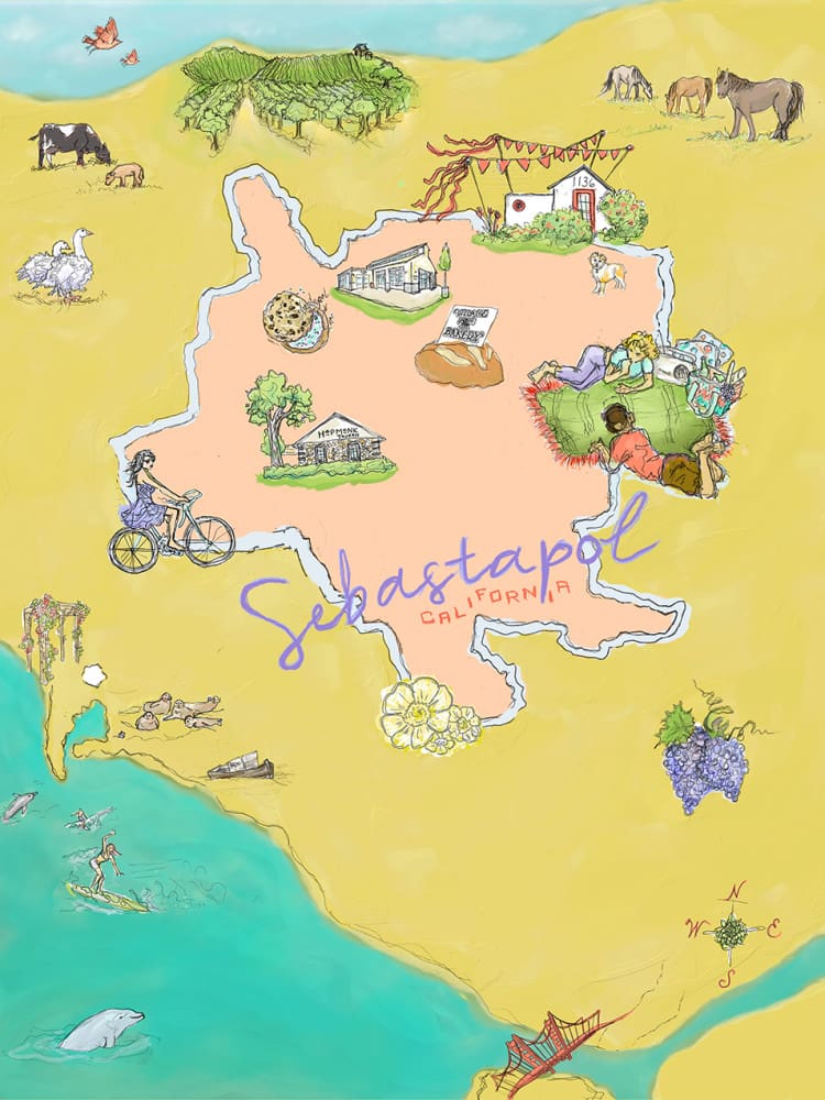 Sebastapol CA Custom Map